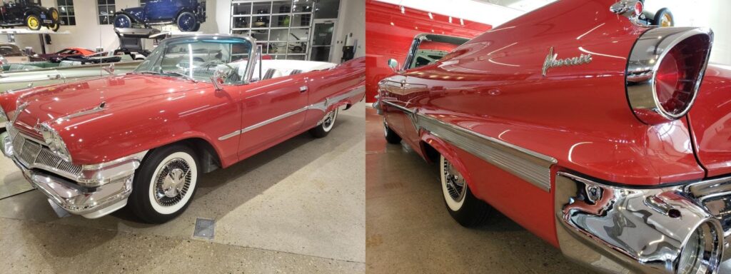 Explore the stunning 1950s Dodge La Femme convertible in vibrant red, featuring a unique interior. Learn more on TheSteeringColumn by Darrel Burnett. (127 characters)